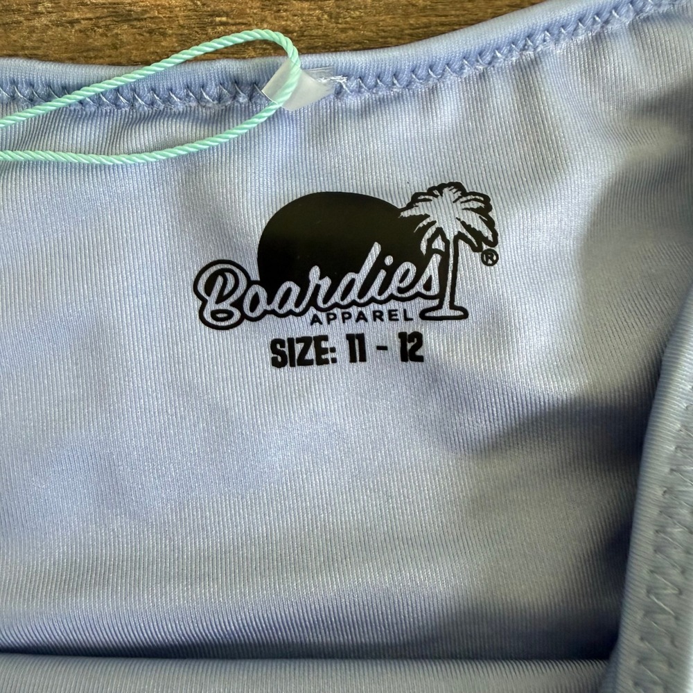 Boardies Bikini Girls Size 11-12 Blue Floral Ruffles Sustainable - Picture 5 of 10